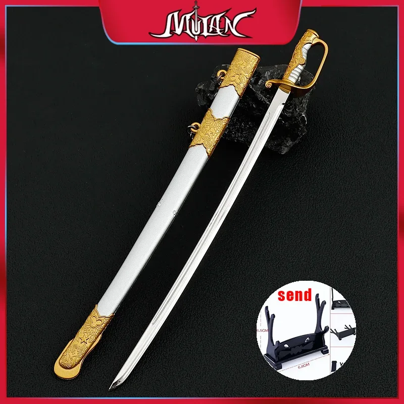 

8.66inch Sun Yat Sen Employment Sword Metal Craft Model with Sheath Knife Holder The Republic of China Weapon Collectible Toys