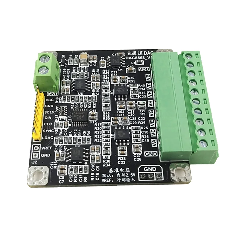 DAC8568 8-Channel 16-Bit High Precision DAC Module with ±5V Output SPI Interface 50MHz for Industrial Control PLC Test Equipment