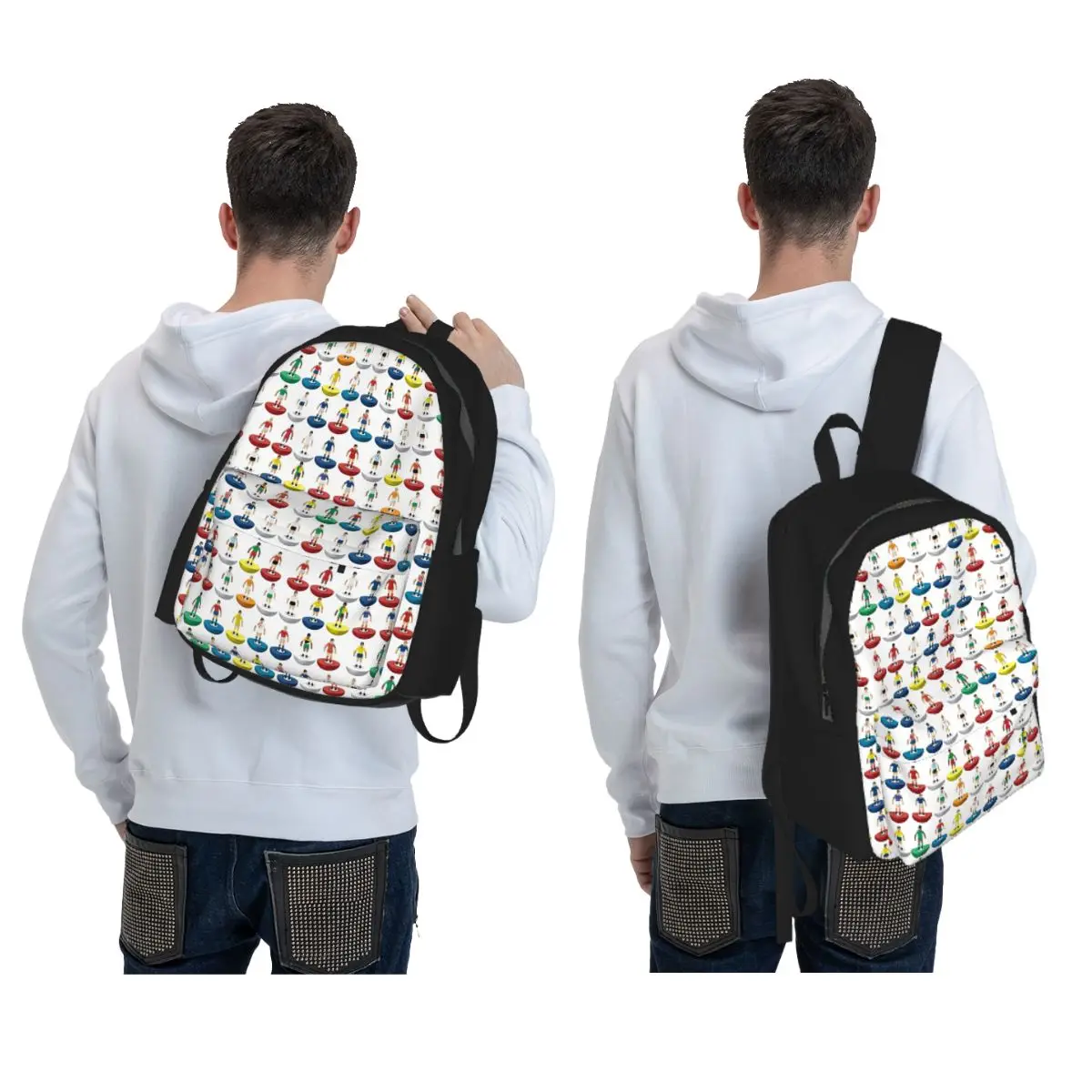 World Subbuteo Players Backpack Student BookBag Kids School Bag Laptop Shoulder Bags for Men Women