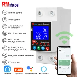RMshebei Smart Life PV Smart Circuit Breaker Tuya Voltage relay 220v wifi Current Leakage Protection mcb automatic switch 63A