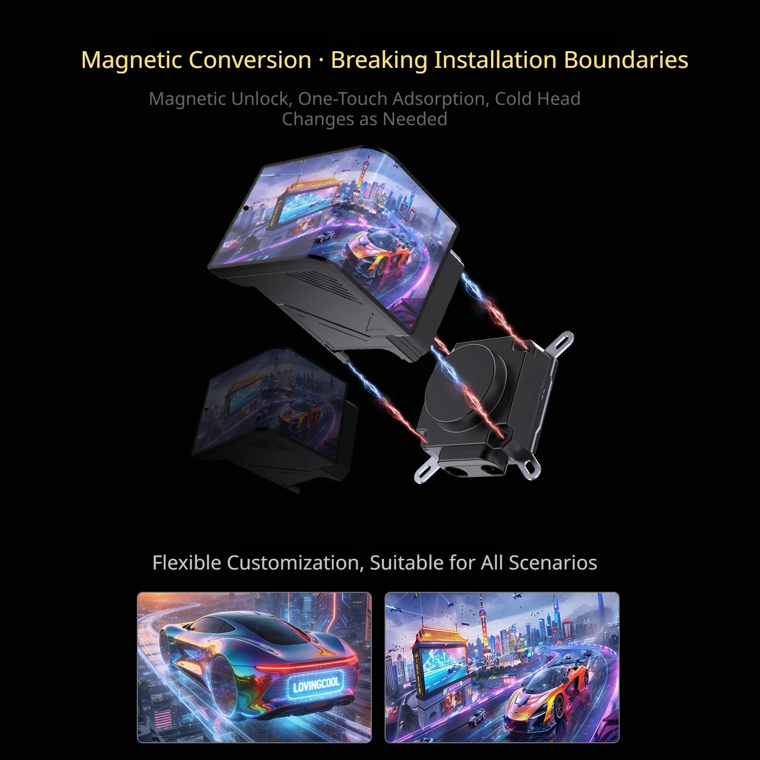 LOVINGCOOL SC70 360 ARGB CPU Liquid Cooler Radiator 6.67-Inch Naked-Eye 3D Super Large Frameless Curved Screen Water Cooler