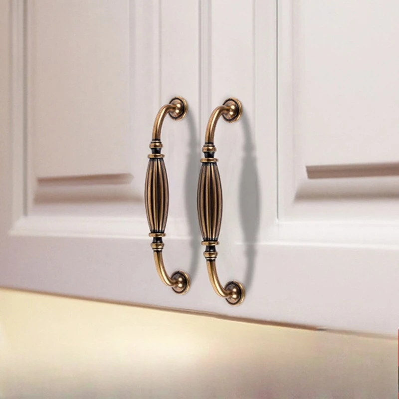 Zinc alloy drawer wardrobe cabinet door handle antique copper color furniture hardware cabinet cabinet pull handle