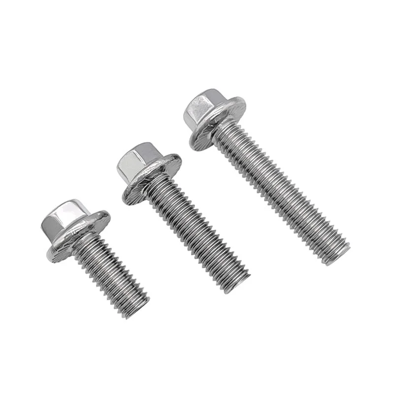 5~20Pcs UNC 1/4-20 3/8-16 5/16-18 304 Stainless Steel Hexagon Head with Serrated Flange Cap Screw Hex Screws for Car Motorcycle