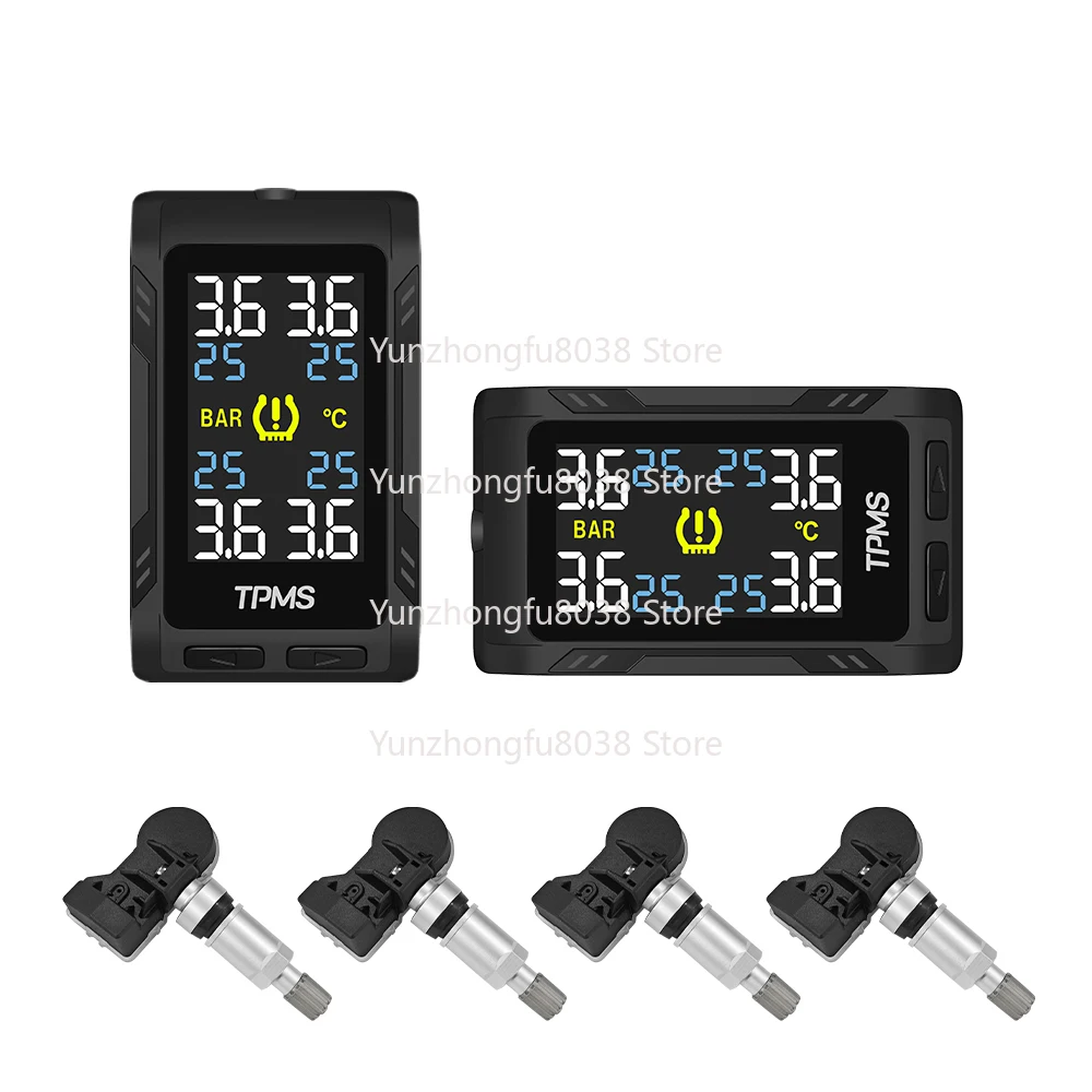 ثنائي الطاقة ACC USB TPMS رقمي عالمي مع أجهزة استشعار مدمجة نظام مراقبة ضغط الإطارات اللاصق في الوقت الحقيقي