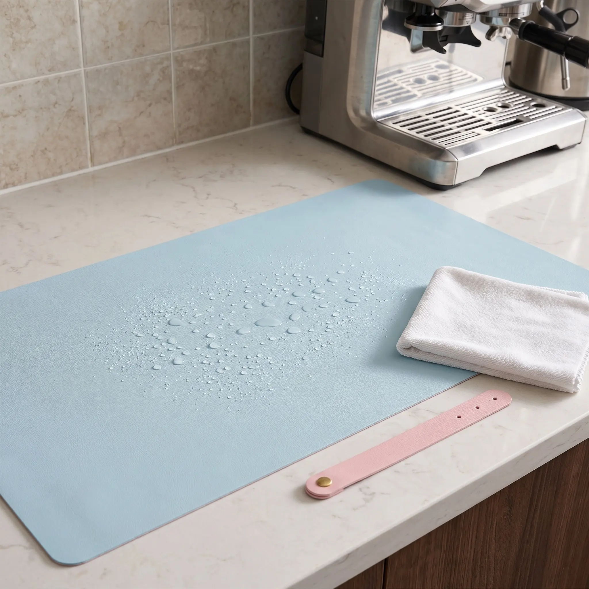 PU Desk Mat Soft Comfortable Double Sided Skid Resistant for Desk Home Office Dressing Table Mat