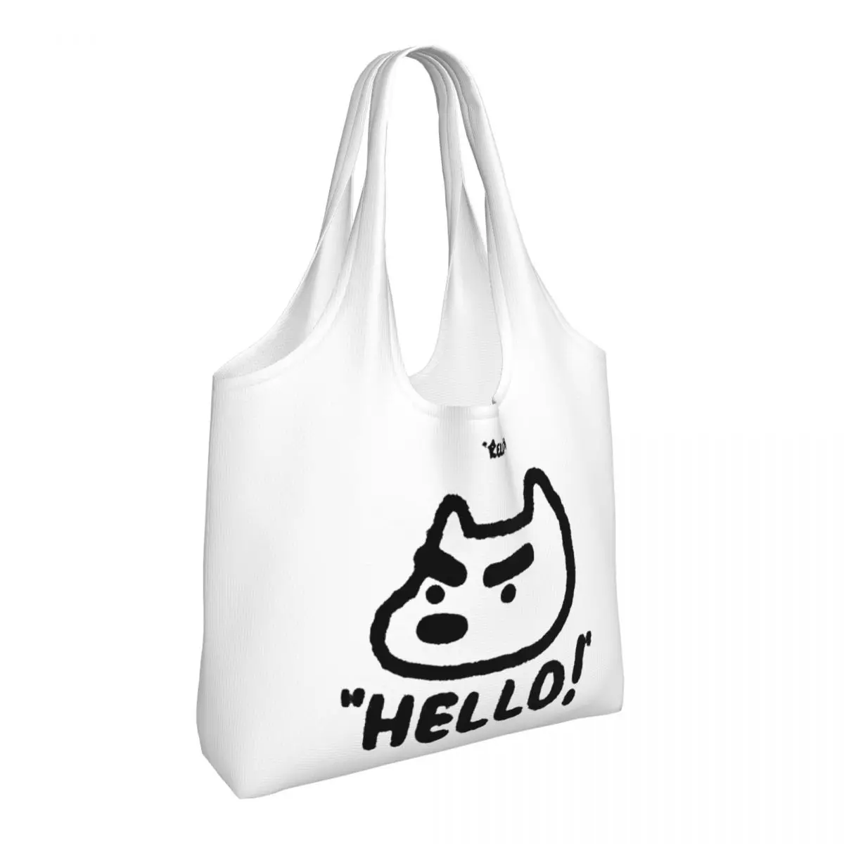 Hello From The Dog Large Capacity Canvas Tote Bag Single Shoulder Work Commute Bag For Women Eco-Friendly Shopping Bag
