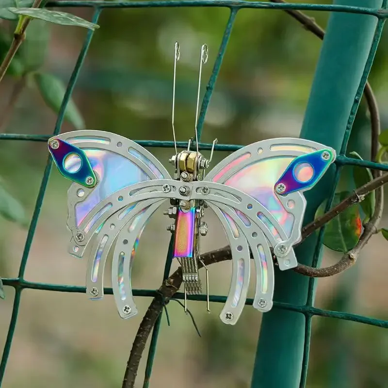 Borboleta artesanal 3d tridimensional modelo de montagem de metal quebra-cabeça bloco de construção decoração presente de aniversário artesanal