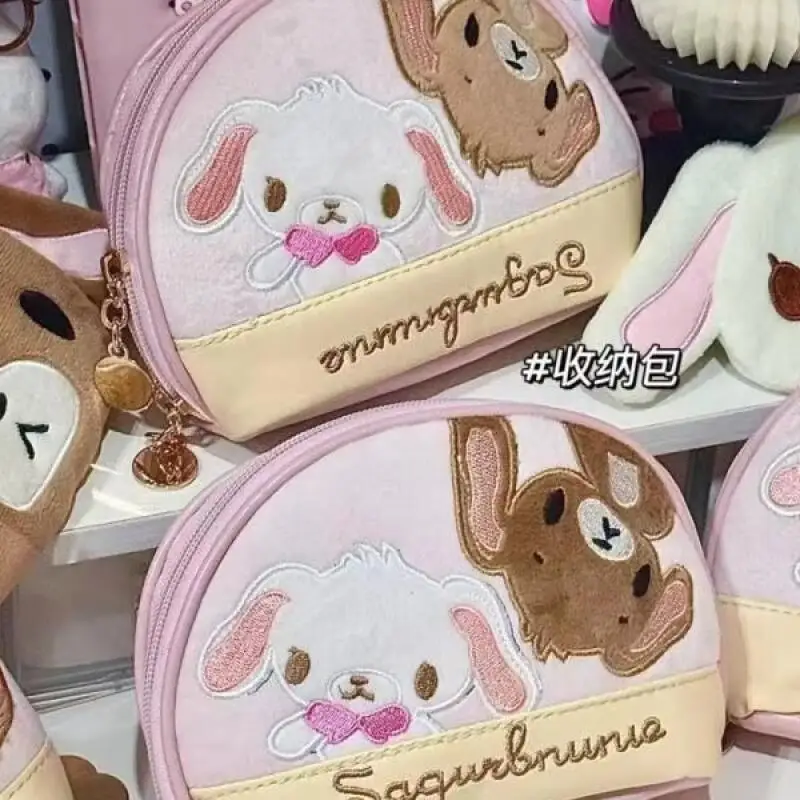 Sanrio Sugarbunnies Plush Embroidery Shell-Shaped Zipper Bag Coin Purse Earphone Campus Card Storage Portable Girl Birthday Gift