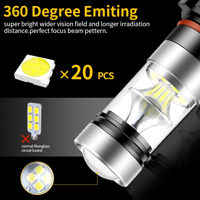 2 قطعة P13W LED لمبات النهار تشغيل الإضاءة DRL القيادة الضباب مصباح لميتسوبيشي ميراج أوتلاندر 2012-2015 مصابيح إشارة بيضاء