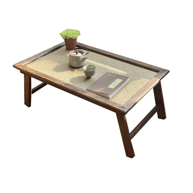 Portable Bamboo&Wood Foldable Breakfast Table Laptop Desk Bed Serving Tray Table Asain Style Low Tea Table Furniture Folding