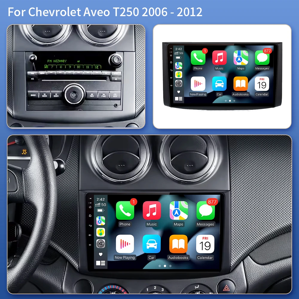 Car Android 16 Radio For Chevrolet Aveo T250 2006 - 2012 Nexia 1 2020 - 2022 Carplay Multimedia Video Player GPS No 2din DVD