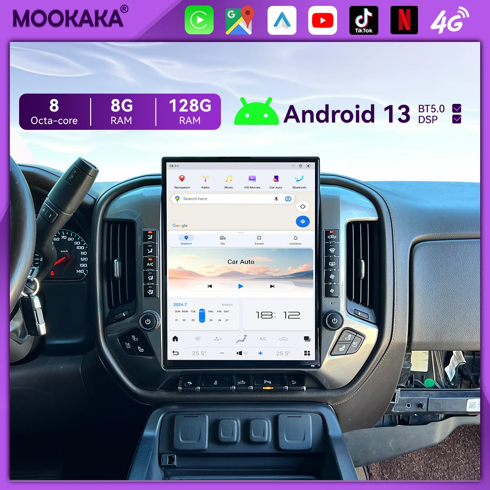 Android 12 Radio For Chevrolet Silverado Silver Ed. 2014~2019 Multimedia Intelligent Navigation Stereo Receiver player Head Unit