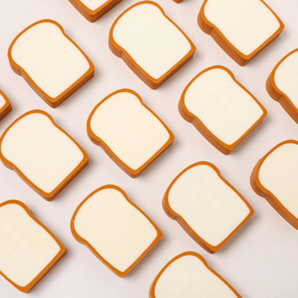 

12 Pcs Cartoon Eraser Toast Bread Shape Portable School Supplies Kids Stationery Bright Color Writing Drawing for Art