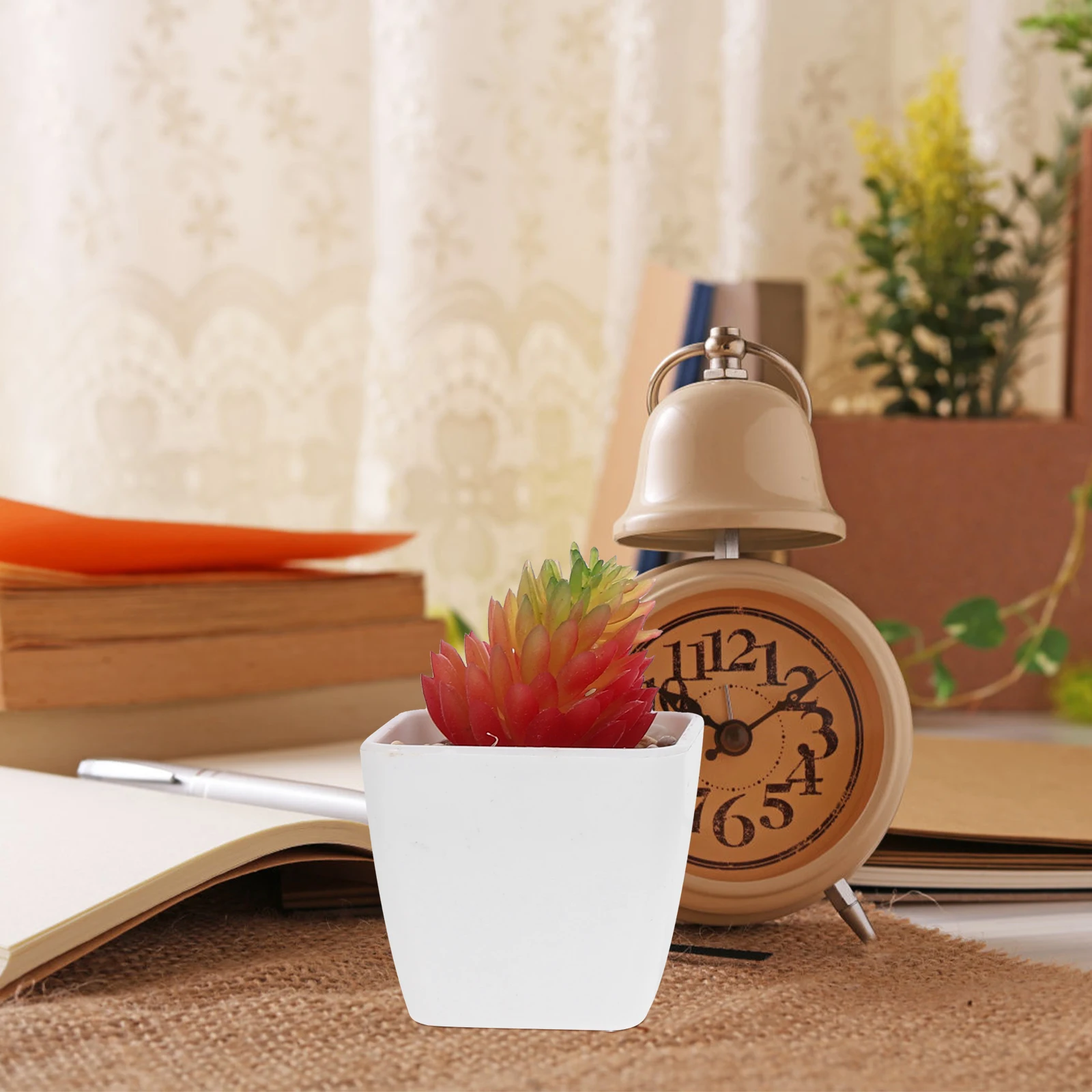 

3pcs Simulation Succulent Bonsai Artificial Desktop Plants Decor For Home Office Realistic Potted Faux Greenery Indoor Garden