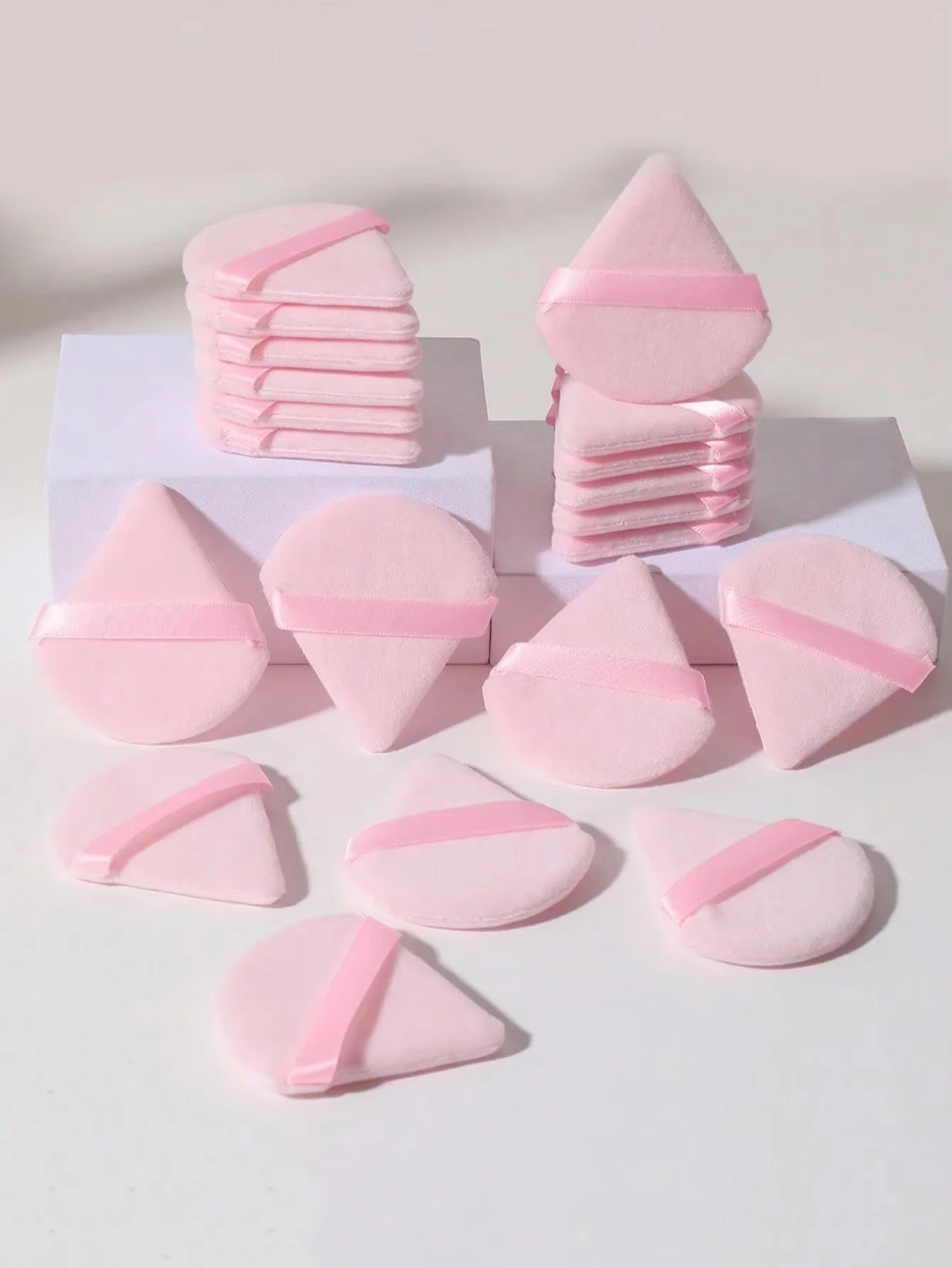 20/10/3/1 triangular velvet makeup puff, face puff, reusable makeup puff, and eye makeup puff