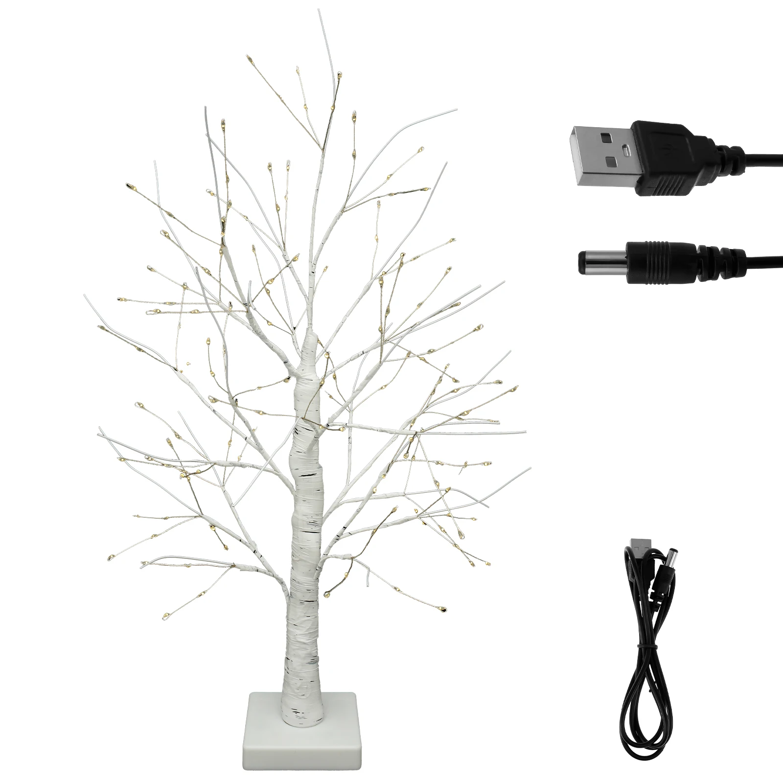 

LED Birch Tree Light 144 LED Artificial Tree Lamp with Timer 24inch USB/Battery Operated Tabletop Birch Tree Light Decorative