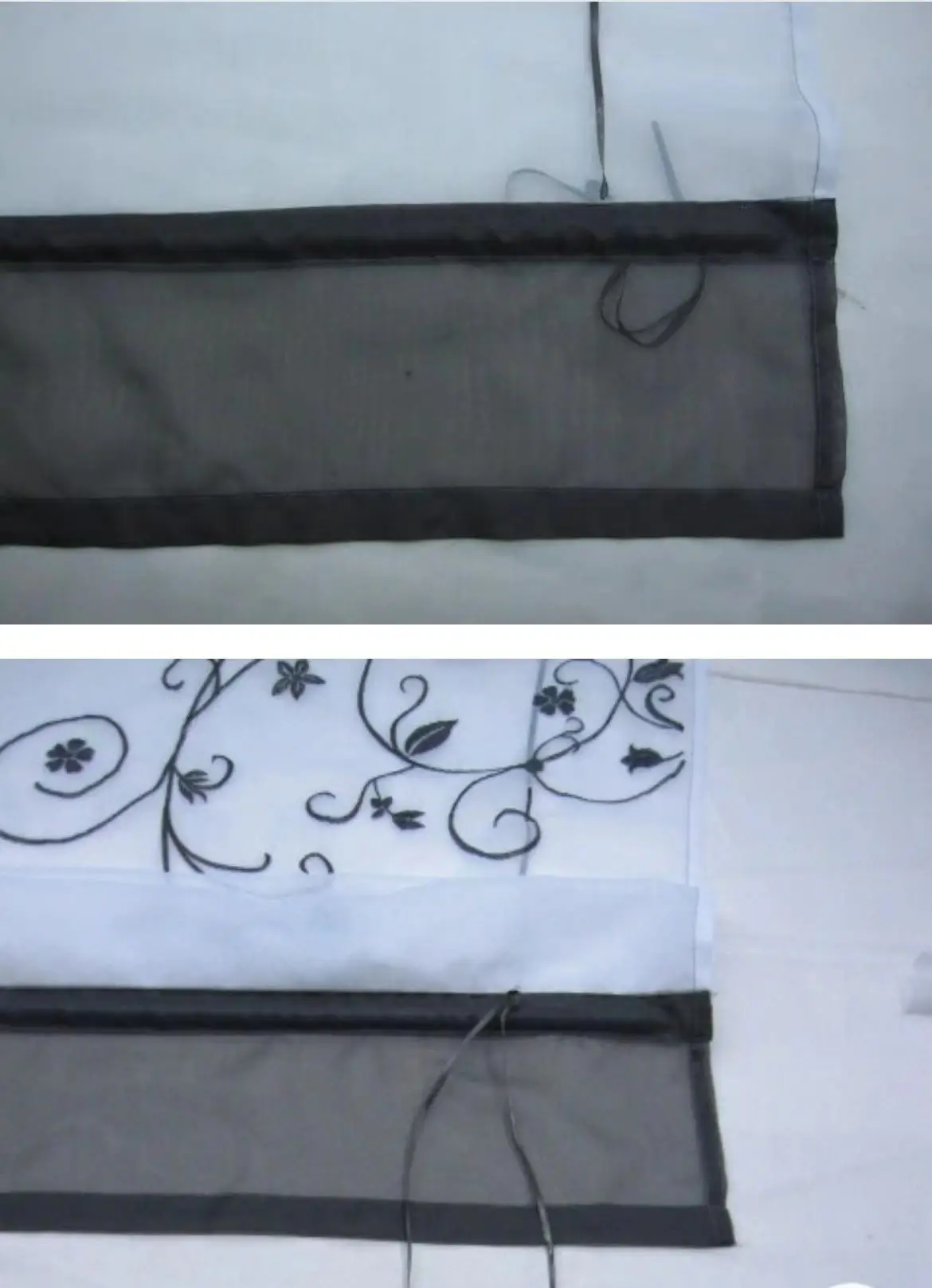 Half Short Curtain Embroidered Adjustable Ribbon Pole Sheer Window Tulle Curtain Kitchen Living Room Voile Screening Drape Panel