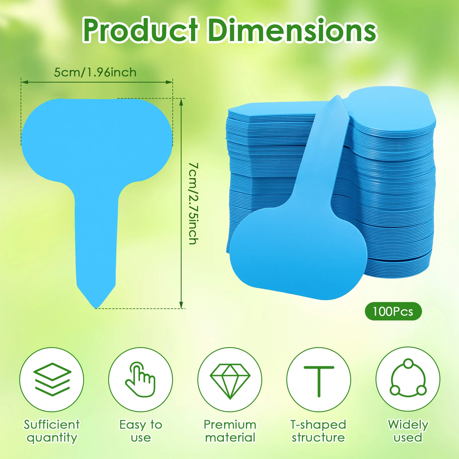 100Pcs Waterproof Plastic Plant T-Type Tags Garden Seed Label Markers Plastic Tag for Herbs Flower Vegetables Potted Stakes