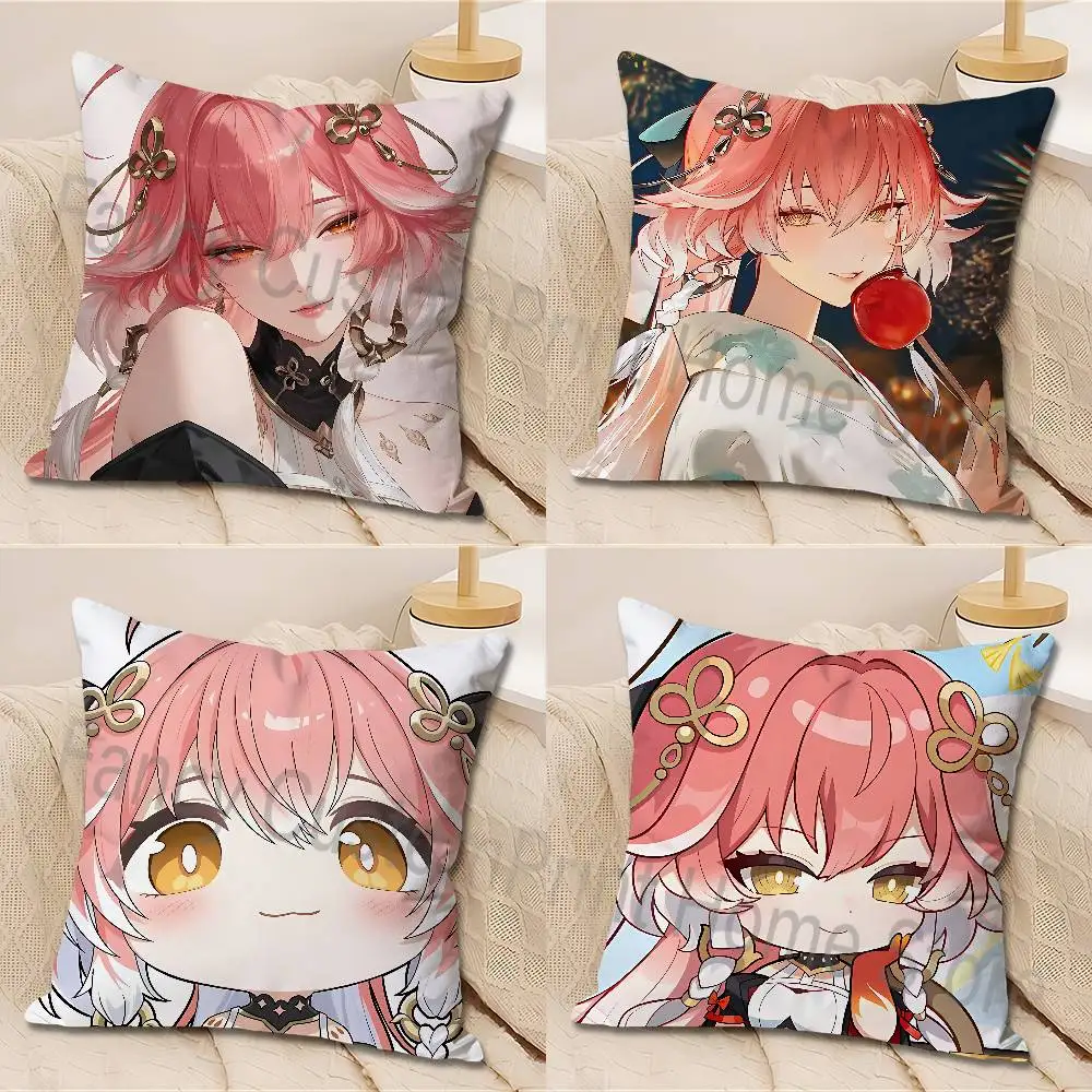 

W-Wuthering Waves Changli Anime Celebrity Merchandise All-Match Printed Pillow Case Sofa Car Office Room Decoration Protector
