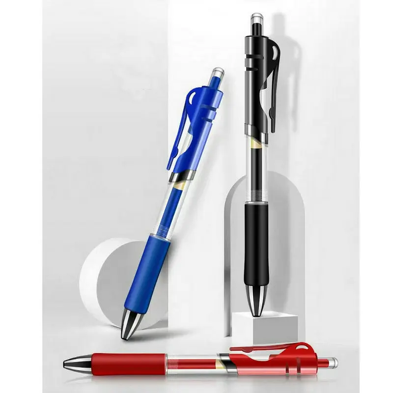 

New Press the neutral pen on the carbon refill of the student's stationery school teacher revised Office bullet pen