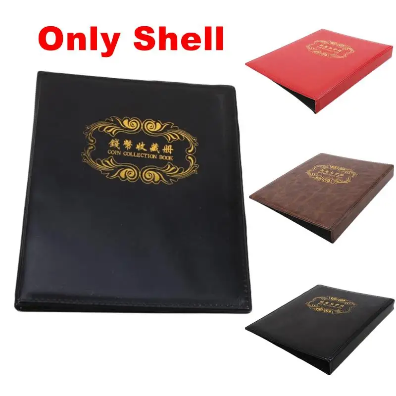 High Quality Coins/Paper Money Collection Book PU leather Empty 3 Rings Collection Album Most Put 40 pcs Loose-leaf 3 Hole Sheet