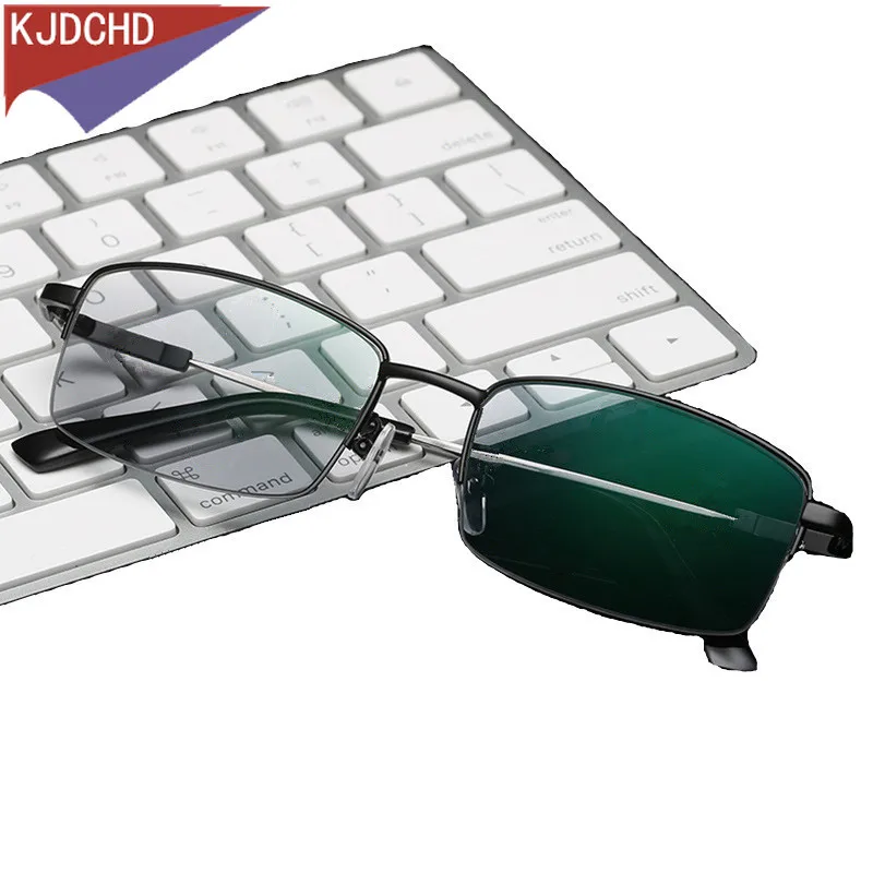 

2024, новые качественные фотохромные женские и мужские очки для пресбиопии, модные классические очки для чтения в квадратной полуоправе от 0 +0,25 до +6,0