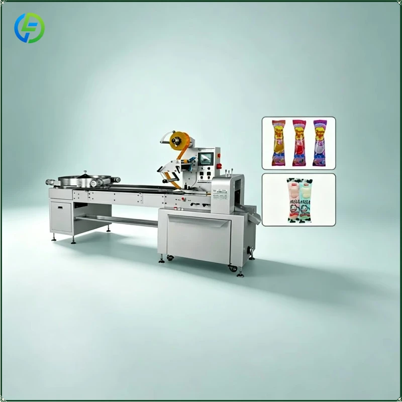 High Efficiency Lollipop Packing Machine Automatic Feeding Pillow Packing Machine for Spherical Cartoon Lollipop FL Customized