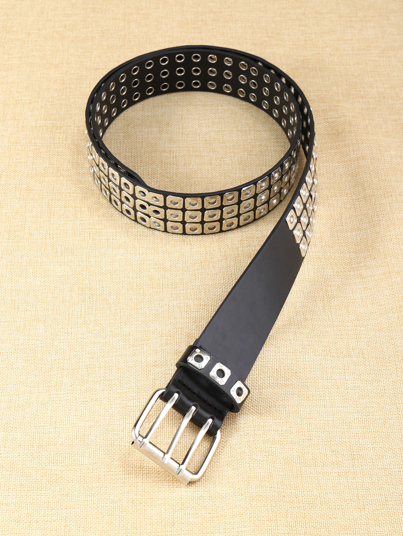 قطعة واحدة من حزام الموضة النسائي البسيط والمتعدد الاستخدامات مع نسيج معدني من البولي يوريثان، إكسسوار خصر عصري وشعبي، حزام يجب اقتناؤه لعيد الشكر