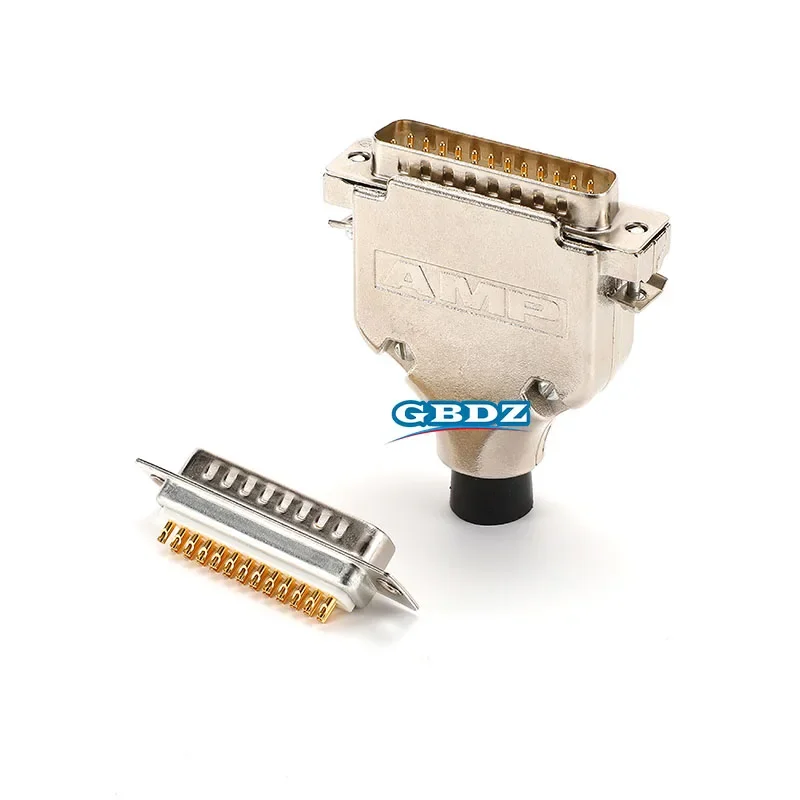Gold Plated DB25 Parallel Port Connector 25 Pin Solid Pin AMP Metal Shell Male Female Header for Industrial Equipment Solder