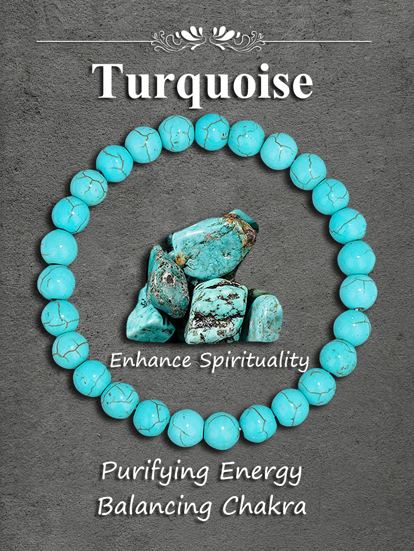 Pulsera de cuentas de turquesa de piedra Natural para curar, calma, protección energética y armonía, vibraciones positivas, joyería de bienestar espiritual, nuevo
