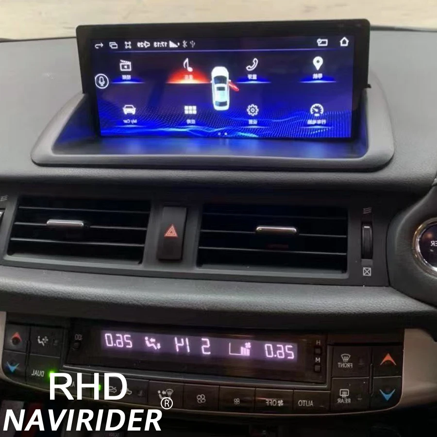 Wireless RHD Stereo Screen For Lexus CT CT200 CT200h 2011-2019 Qled Navi  10.25'' BT Carplay  Android 15 Multimedia Video Player