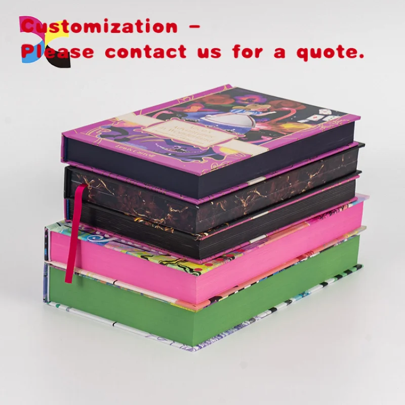 custom.Print on Demand Foil Stamping Sewn Binding Novel Hardcover Book Printing Sprayed Edges with Dust