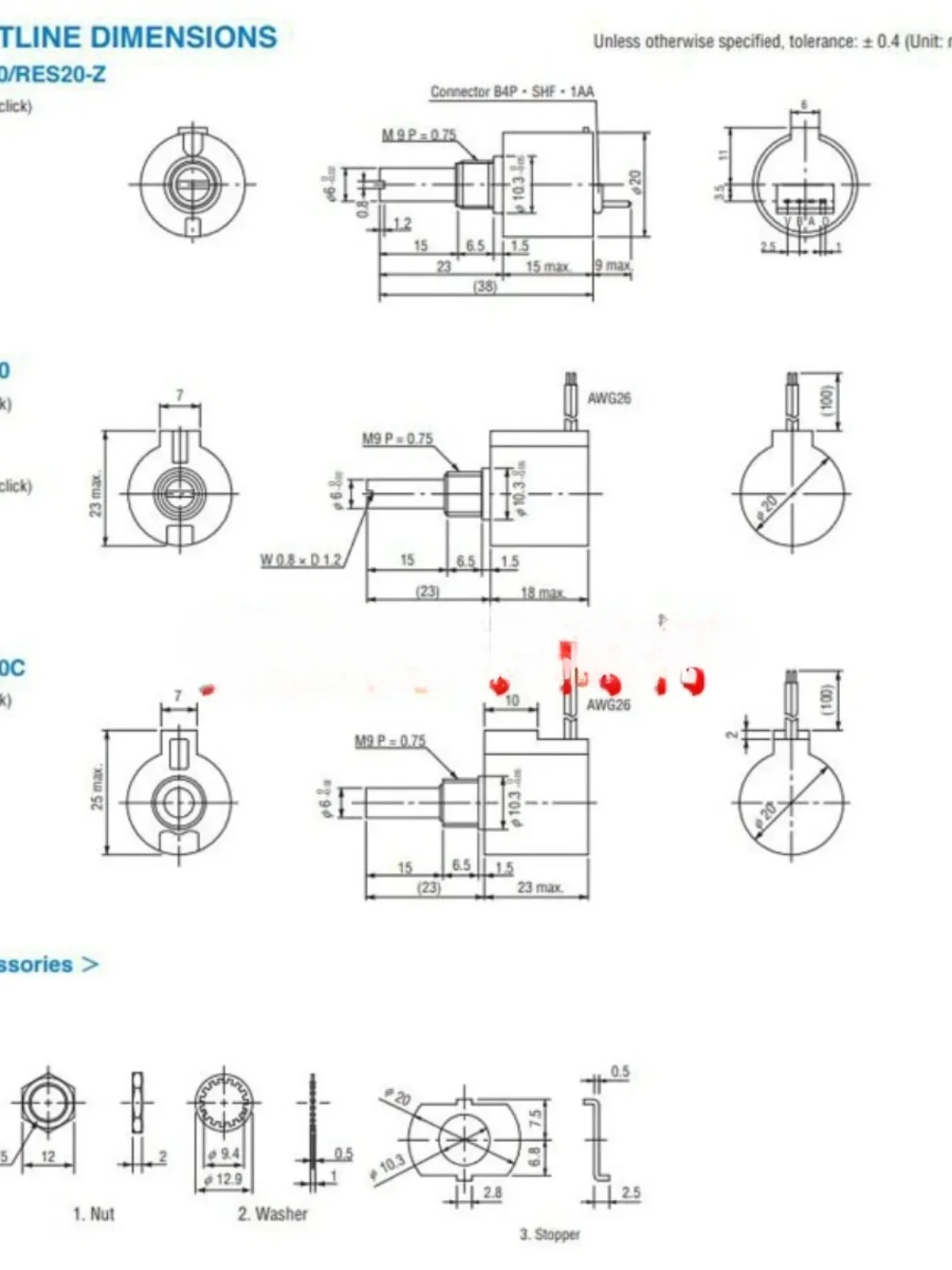 exquisite craftsmanship Imported REC20-25-201-1 rotary encoder photoelectric 4-wire potentiometer