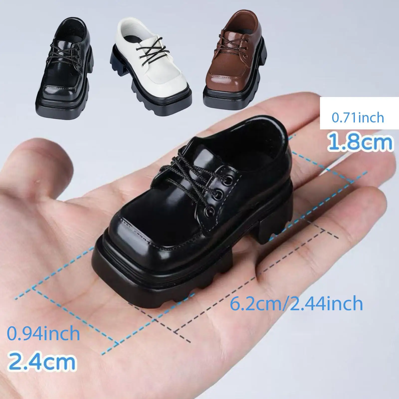 2 sapatos de boneca escala 1/4, roupa de sola grossa de pvc moda diária modelo em miniatura calçados de figura de ação para figura feminina brinquedo meninas
