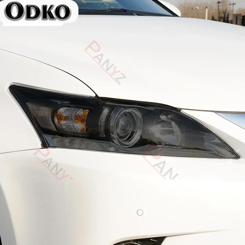 2 Pcs For Lexus CT CT200h 2011-2020 Car Headlight Protective Film Vinyl Protection Transparent Black TPU Protective