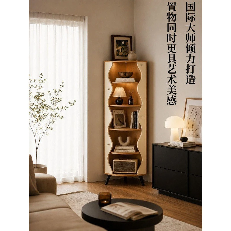 Living room corner cabinet corner triangle cabinet simple sofa side cabinet bedroom wall rack floor storage rack
