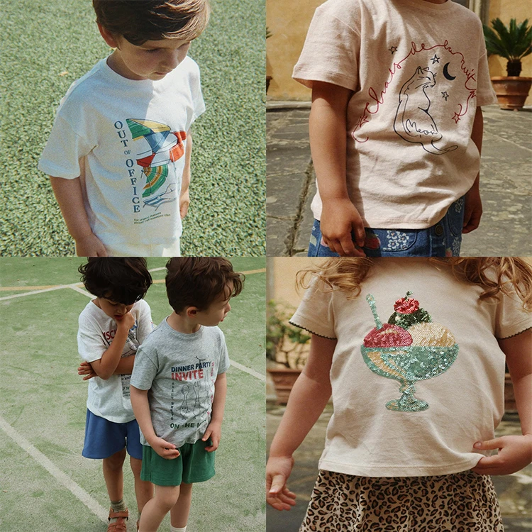 2026 Summer KS Boys Cotton T-shirts Tops Shorts Polka Dot Printed Casual Baby Children Clothes Girl Kids Sets Outfits Holiday