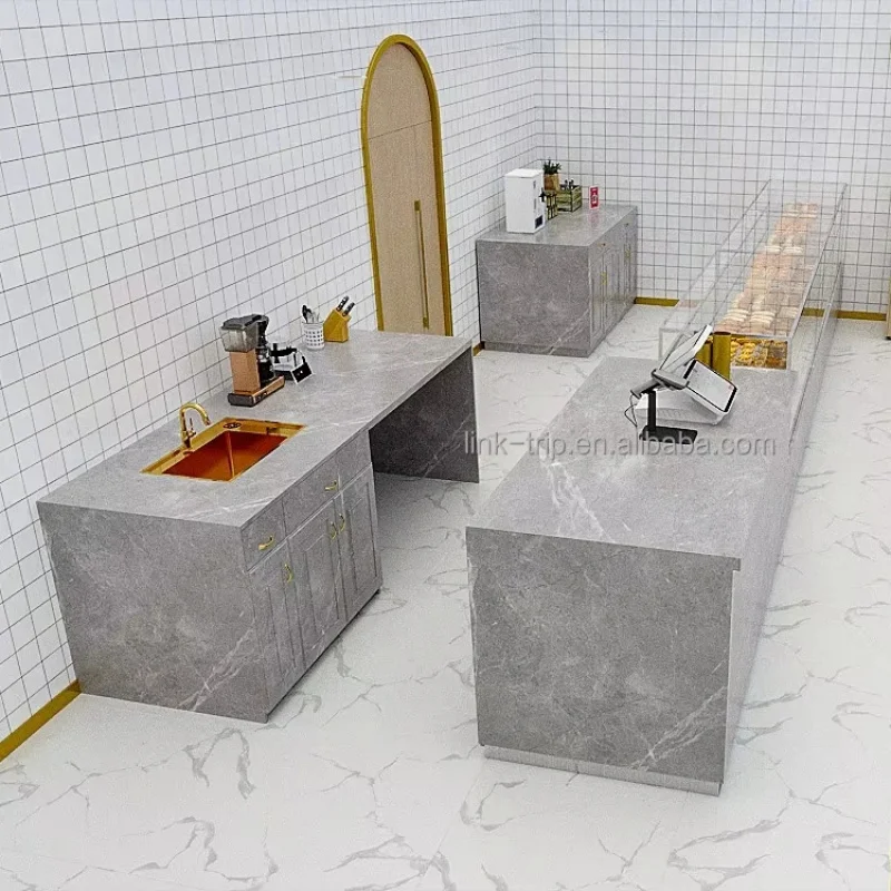 

Customize.Morden Style Fast Food Kiosk Indoor Shopping Mall Coffee Kiosk LED Portable Restaurant Display Station Metal Frame Sho