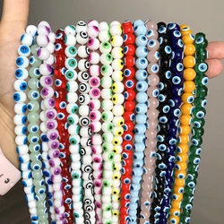 Glass Beads Multicolor Evil Eye Round Ball Striped Resin Loose Spacer Jewelry Handmade Making DIY Bracelet Necklace Accessories