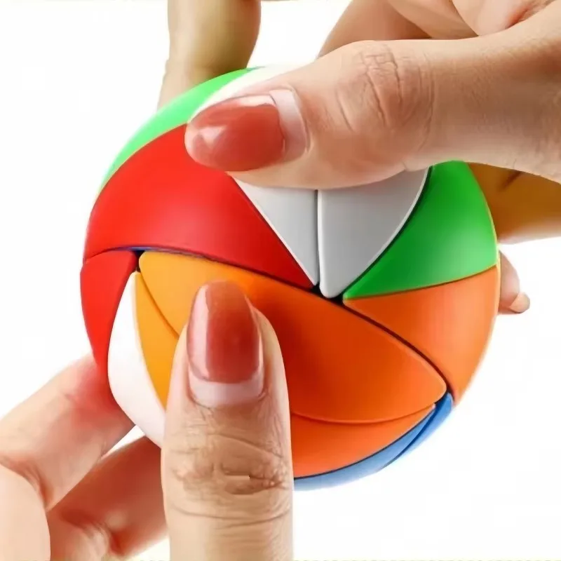 3D Fun Rainbow Ball Maple Leaf Ball Stress Relief Magic Cube Alien Three Stage Spherical Puzzle Brain Teaser Toy for Adults