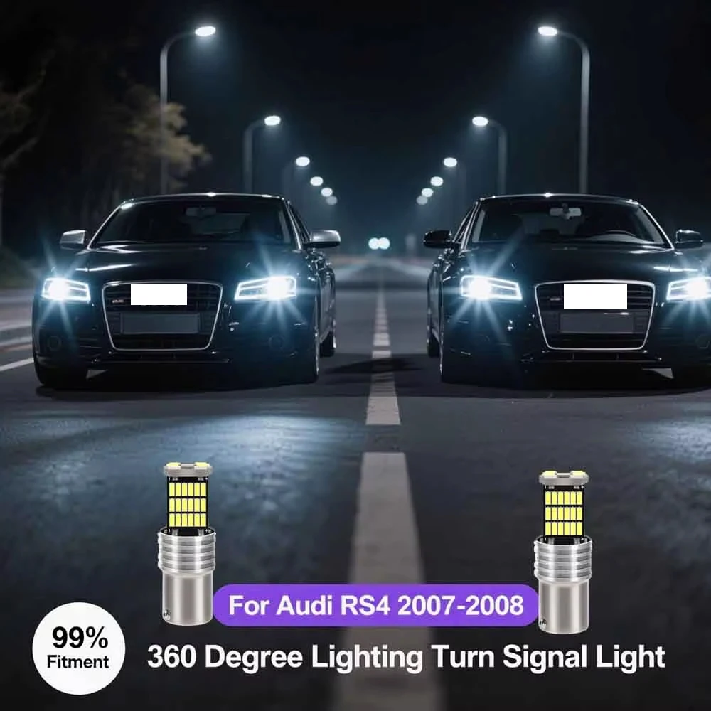 

2 шт. 1156 ba15s P21W светодиодные автомобильные фонари заднего хода, светодиодные лампы резервного хода 10000LM для Audi RS4 2007-2008 Canbus, бесплатная сигнальная лампа