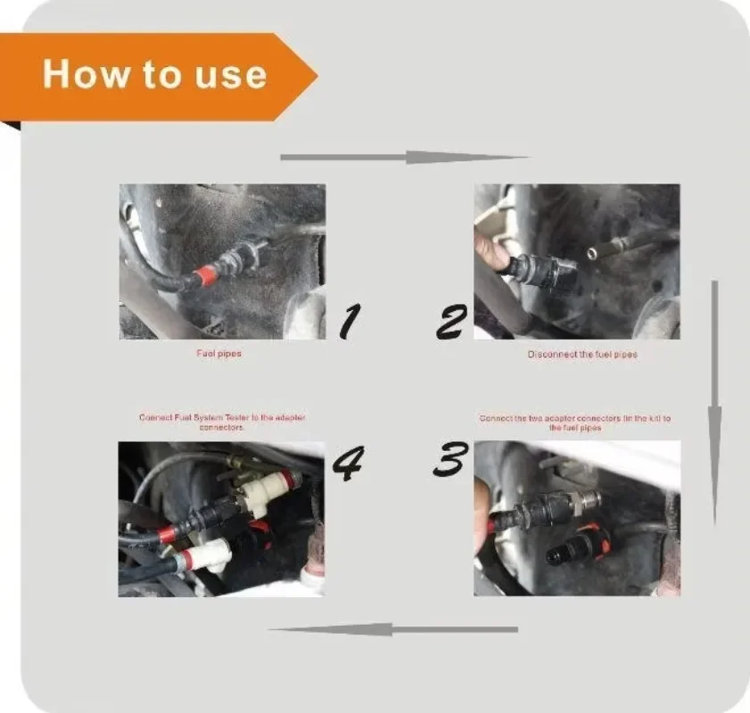 Car Engine Fuel System Tester With Flow Meter EFI2100 Fuel Pressure Test Flow Auto Repair Tool view 6