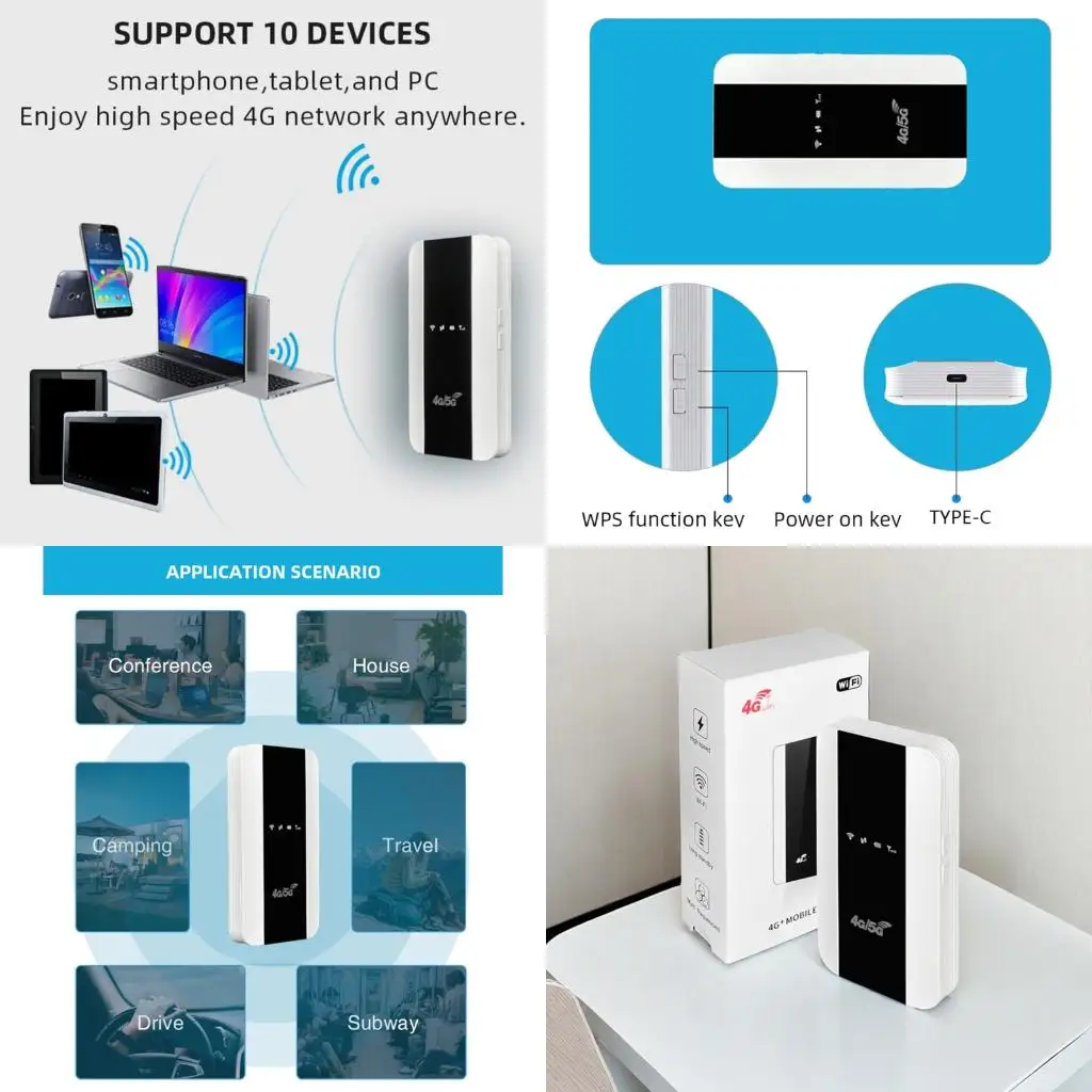 

A52B Portable 4G LTE WiFi Routers For Americas Travel Fast Speed Internet Access With Multiple Device Connectivitys