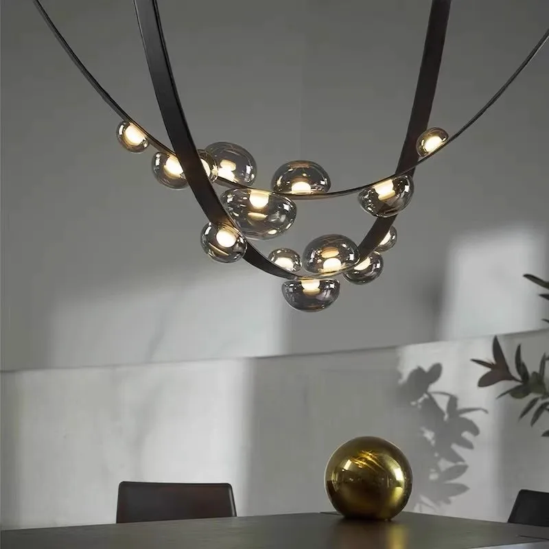 Nordic simple restaurant belt chandelier loft high villa duplex empty