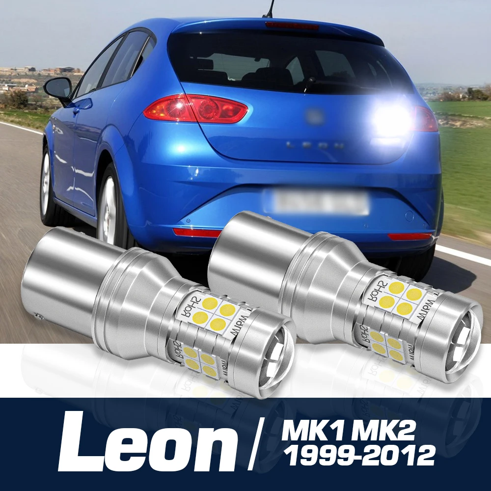 Luz de Backup LED para Seat Leon, lâmpada reversa, Blub Acessórios, Canbus, Seat Leon 1, MK1, 1 M, 2, MK2, 1P, 1999-2012, 2006, 2007, 2008, 2009, 2010, 2011, 2x