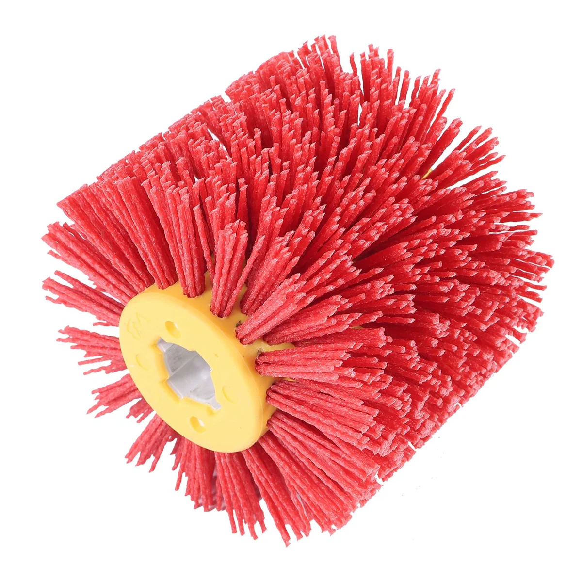 Spazzole per fusti in filo abrasivo rosso sbavatura lucidatura lucidatura ruota per adattatore per smerigliatrice angolare in legno per mobili