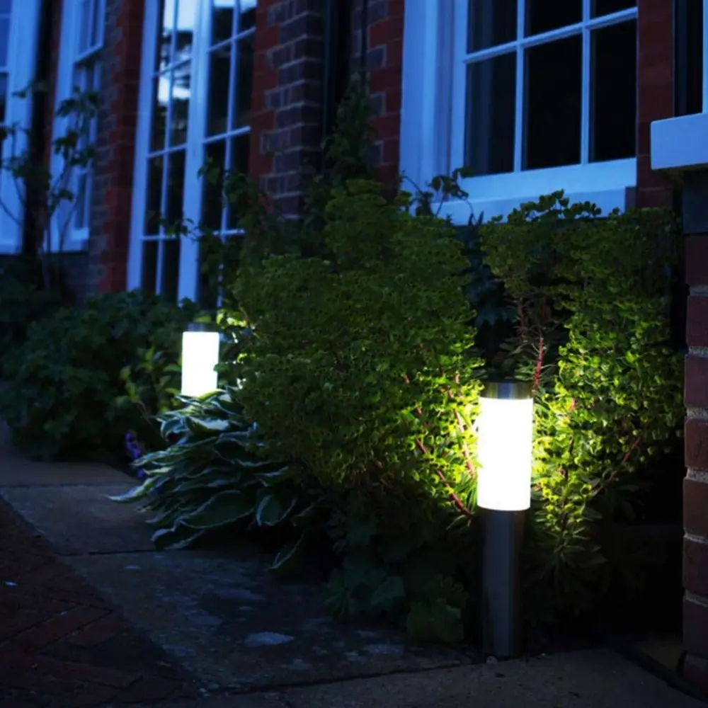 

Waterproof Solar Garden Lights Stainless Steel Ground Plug LED Lighting Solar Powered IP65 Rated Bollard Light Outdoor Use