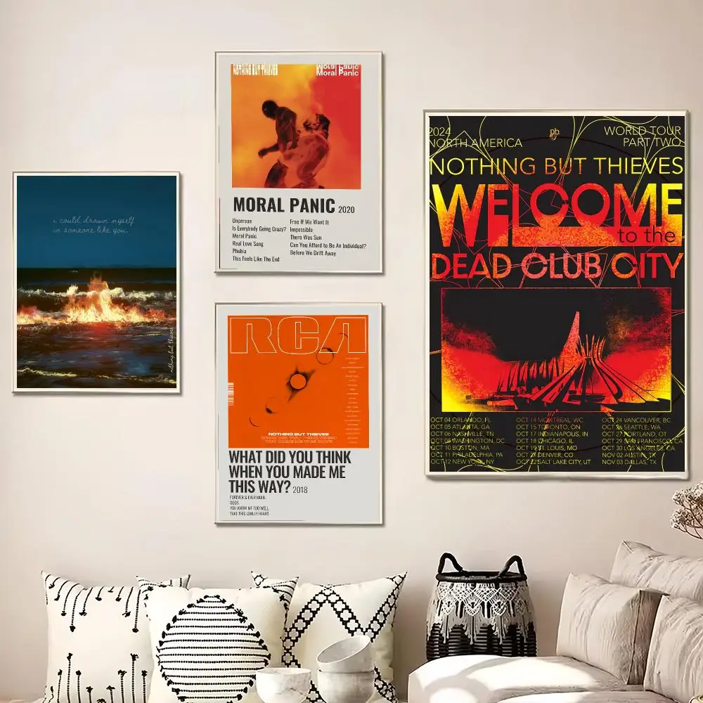 Band N-Nothing But Thieves Painting Calligraphy Canvas Poster Wall Art for Living Room Bedroom Cafe Decor Gift