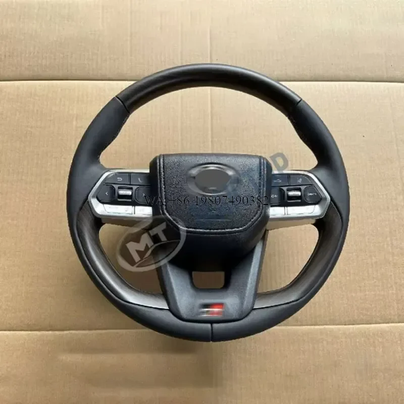 wmwmnu for Maictop PU Leather Steering Wheel Upgrade for 200 2008-2021 Style Interior Design for LC200 LC300