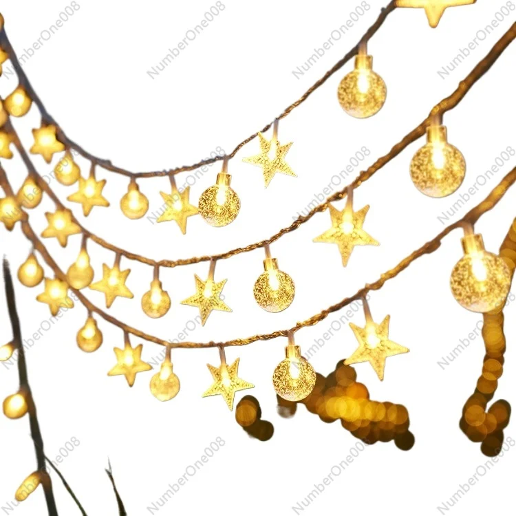 

Солнечные светодиодные гирлянды со звездами, уличная палатка для кемпинга, сказочные гирлянды для вечеринок, декоративные рождественские огни